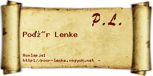 Poór Lenke névjegykártya