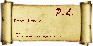 Poór Lenke névjegykártya